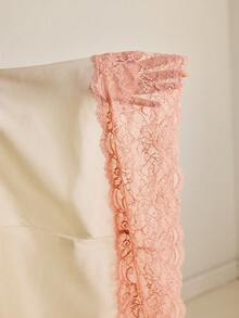 Al Najma Women's Lace Patchwork Crew Neck Elegant Long Sleeve Turkish Abaya & Arabic Traditional Maxi Dress - White - View 8