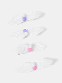 ROMWE Kawaii 12 款随机可爱风格手工绷带发夹，Y2K 粉色爱心翅膀骨药丸元素发夹，卡通鸭嘴夹发饰组合。 - 醫護粉色 - 查看 3