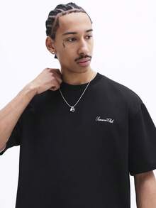 SUMWON Oversized Crew Neck Kurzarm T-Shirt mit New York Aufdruck und 1994 Grafik für lässigen Streetwear Stil - Schwarz - Übersicht 5