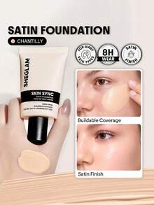 SHEGLAM Skin Sync Satin Kem NềN-Chantilly ThươNg HiệU LàM đẹP Trang đIểM Mỹ PhẩM Cho Phụ Nữ Và Cô GáI HoàN HảO Cho MùA Hè MùA XuâN Lý TưởNg Cho Y2K ThờI Trang Sang TrọNg Phù HợP Cho Sinh NhậT NgàY CủA Mẹ Quà TặNg TiệC SẵN SàNg MàU SắC TốT NhấT - Chantilly - Xem 1