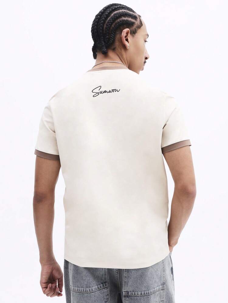 Crew Neck Script Print Tee