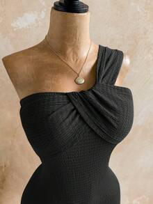 Soleia 春夏新款休闲度假西部海滩婚礼宾客着装毕业早午餐女士服装圣帕特里克节春假复活节音乐节优雅波西米亚热带露背吊带连体裤 - 黑色 - 查看 3