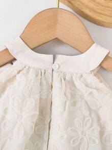 SHEIN Babygirl Cute & Elegant Apricot Floral Print Loose Sleeveless Dress - White - View 7