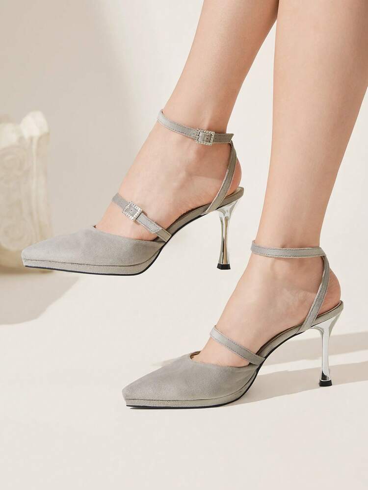 CUCCOO CHICEST Women's Fashionable Elegant Commuter Buckle High Heels Wedding Shoes Spring Shoes Bride Shoes