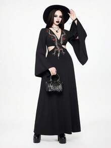 ROMWE A Woman's Dark Gothic Snake-Patterned Handbag For Everyday Wear And Dates - Black - View 6