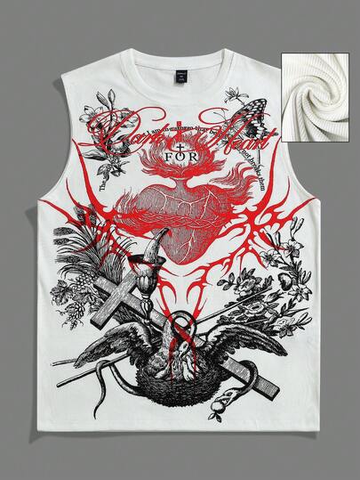 ROMWE MEN Camiseta de tirantes casual de estilo urbano para hombres, adecuada para primavera y verano