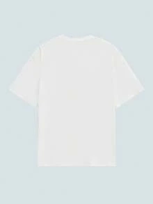 Modcrash Men's Printed Round Neck Casual Loose Fit T-Shirt Retro American,Unisex Summer Tops Summer Outfits,Suitable For Everyday Wear,Relaxed Fit ,Summer Holiday Outfits - White - View 2