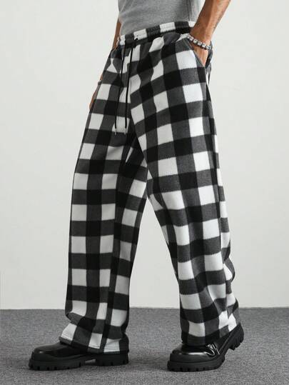 PAVTROS 男士格纹斜口袋裤，适合秋冬