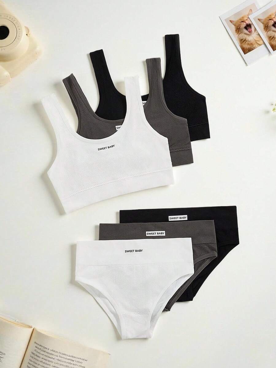 Lowkey Lull 3 piezas Set de ropa interior minimalista sin costuras para uso diario - Multicolor - Ver 1