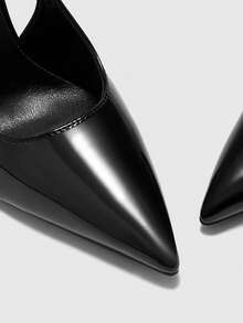 CUCCOO BIZCHIC Zapatos de tacón alto con decoración de tirante y lazo para mujer, color vino tinto, zapatos de primavera para vacaciones de primavera, Pascua y Navidad - PU negro - Ver 8