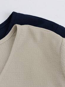 Al Najma 大码纯色简约长袖休闲连衣裙 - 彩色 - 查看 8