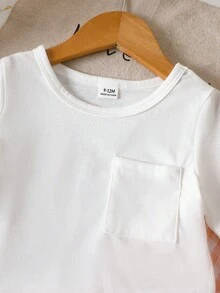 SHEIN 两件套女婴格子休闲百搭套装，舒适时尚，春夏款 - 白色 - 查看 7