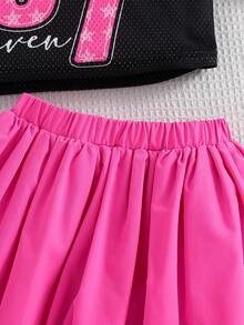 Emery Rose Kids Emery Rose Kids Bộ đồ thể thao thường ngày cho bé gái, áo tay ngắn và quần ống đứng. - Màu Hồng Tươi - Xem 7