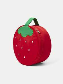 ROMWE High-Quality Embroidery Thread Anti-Splashing Water Large-Capacity Strawberry Cosmetic Bag Storage Bag Jewelry Bag Gift Gift - Red - View 2