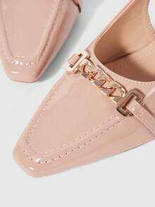 Sleekvia 女士搭扣设计金属链条时尚优雅高跟鞋 - 紫紅色 - 查看 10