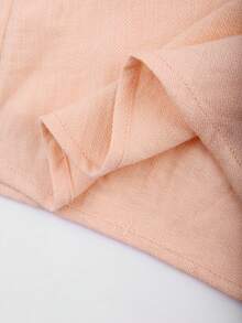 Franclia Women's Elegant Chic Casual Vacation Romantic High Tea Beach Party Sexy V-Neck Tie Waist Short Blouse Top, Spring/Summer - Pink - View 6