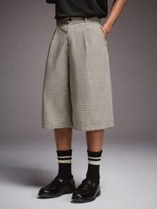 STYNVO 男士格子口袋褶裥宽松休闲七分裤 - 彩色 - 查看 4