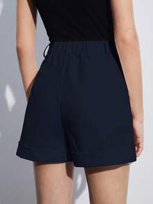 BizChic Loose Shorts Business Formal Vacation Style Slouchy Street Style Commute - Navy Blue - View 8