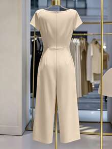 GlowEve Elegant Summer One-Piece Knitted Pants For Women - Apricot - View 2