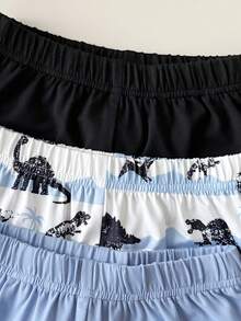 Playful Pals Set de 6 piezas de chaleco sin mangas y pantalones cortos de cintura elástica para niños pequeños, con estampados de dinosaurios, letras, rayas y palmeras, para uso casual diario y playa, para primavera/verano - Multicolor - Ver 8
