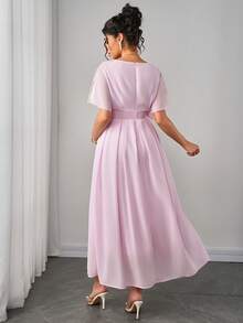Momance Váy bầu bằng vải chiffon thời trang - Màu Hồng baby - Xem 2