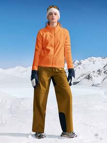 In My Nature 女士保暖抓绒外套，适合滑雪和户外活动，秋冬季 - 橘色 - 查看 4