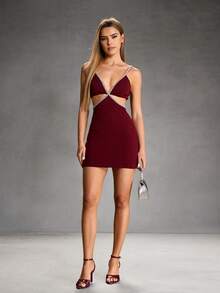 CUCCOO SZL Sandal Hak Tinggi Minimalis Wanita Warna Maroon yang Dapat Diatur, Untuk Pemakaian Sehari-hari Kasual, Sepatu Musim Semi, Liburan Musim Semi, Paskah, Pesta Prom, Natal, Hari Valentine - 7801 merah anggur - View 2