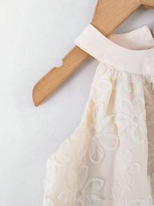 SHEIN Babygirl Cute & Elegant Apricot Floral Print Loose Sleeveless Dress - White - View 8