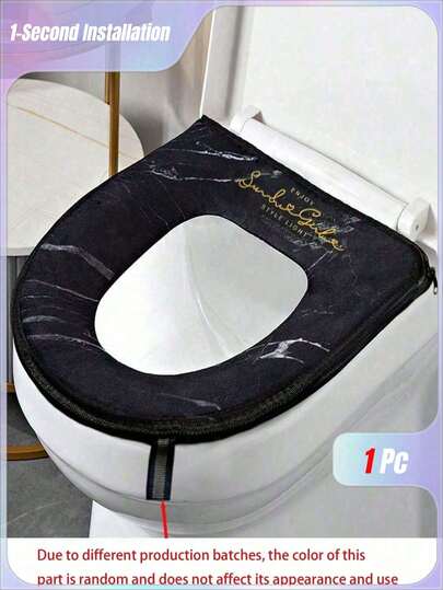 Toilet Seat Cushion Cover, 4-Season Waterproof Toilet Mat With Zipper For Home, Toilet Seat Protector Bathroom Decor Fall Decor