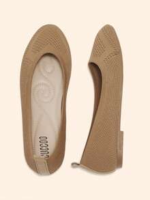 CUCCOO BASICS Mocasines planos de mujer de unicolor, versátiles y casuales para uso diario - Albaricoque - Ver 8