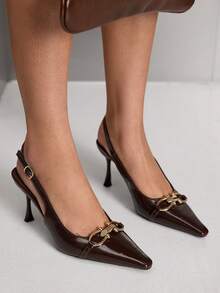 CUCCOO SZL Women's Sexy Pointed High Heels Nightclub Versatile Stiletto Shoes - Coffee Brown - View 1