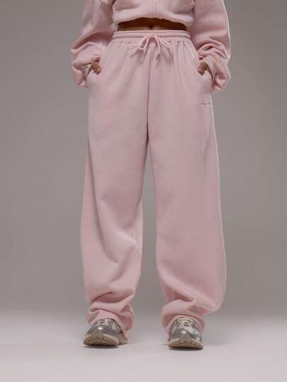 Musera Sport Oversized Drawstring Tracksuit Bottoms Only Sport Co-Ord Active Workout Gym Pilates Fitness Daily Casual Smoky Quartz Holiday Summer
