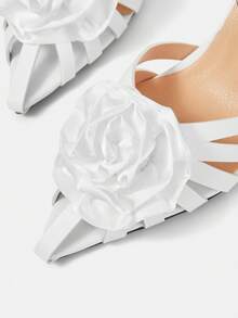 CUCCOO HITCHD Women's Pointed Toe Buckle Design Everyday Versatile Fashion High Heels - White - View 11