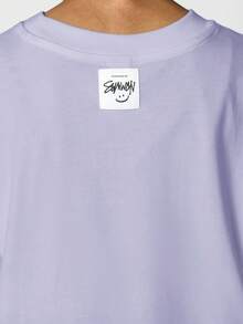 SUMWON Oversized Crew Neck Boxy Fit Short Sleeve Casual Cotton Blend T-Shirt For Tween Girls Spring Summer Everyday Wear Vacation - Lilac Purple - View 4