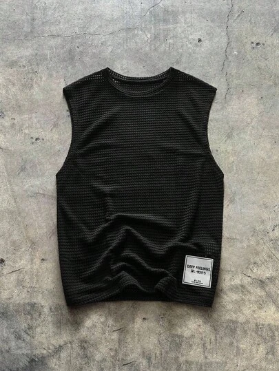 EASEVO 男士加大码休闲针织无袖背心，适合夏季穿着