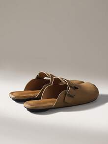 Solecia Chaussures pour femmes pouvant être portées en toutes saisons, avec une apparence de cinq orteils, un design de sac à l'avant, un fond plat, un style mode en PU marron avec un fond plat - Tabac - Voir 3