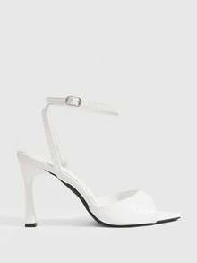 CUCCOO SZL Women's Shoes Adjustable Simple White High-Heeled Sandals, Suitable For Daily Casual Wear, Spring Shoes, Spring Break Easter Dance Heels Prom Heels Summer Shoes - Stone white - View 4
