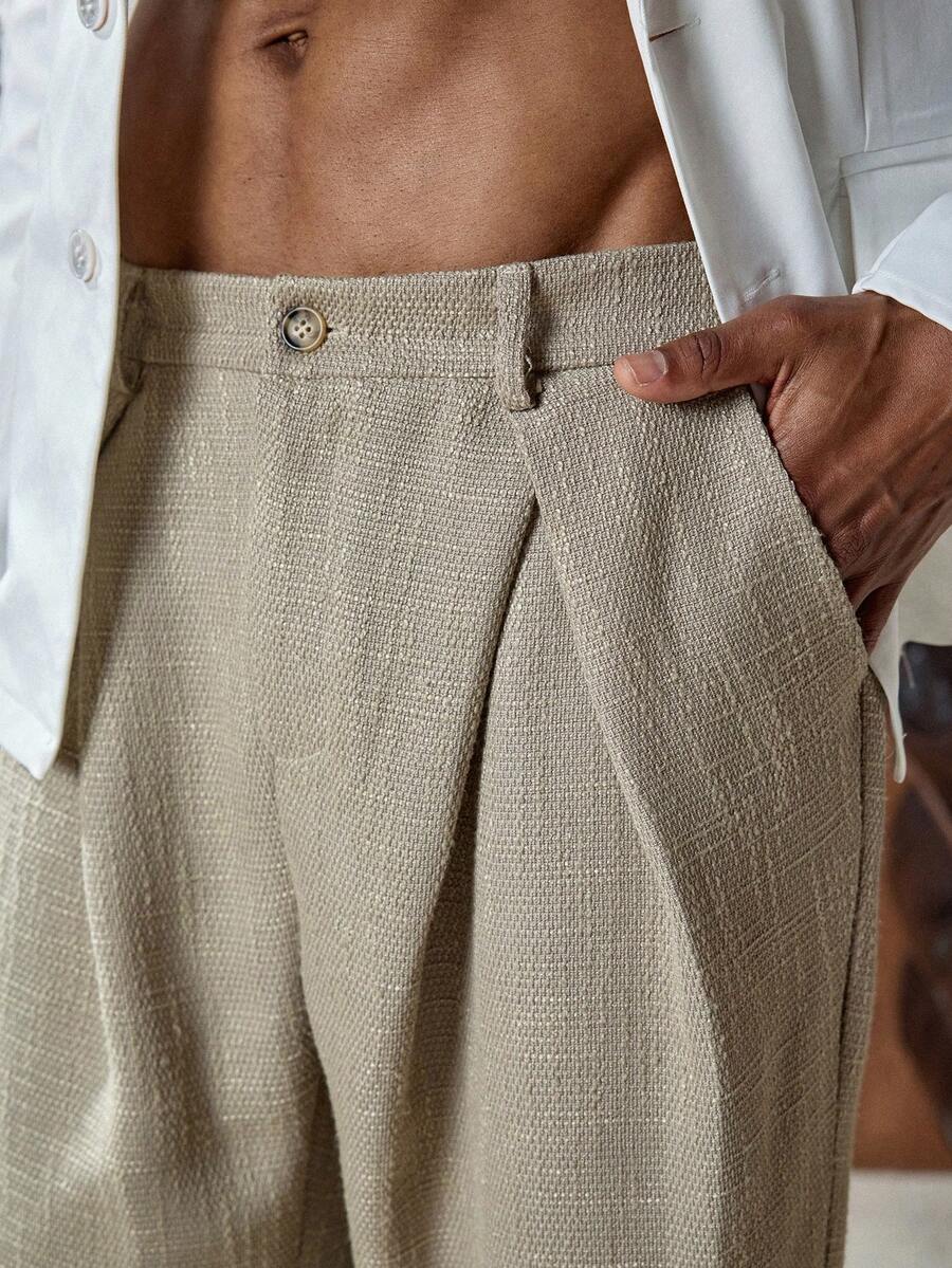 AKNOTIC Business Casual 男士休闲宽松弹力腰筒形斜纹棉布裤，适合夏季、秋季、度假、日常穿着、派对、情侣装，男士礼物