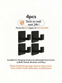 1 件浴室粘性毛巾钩，壁挂式浴袍衣架，无需钻孔家居浴室装饰浴室收纳夏季 - 黑色 - 查看 12