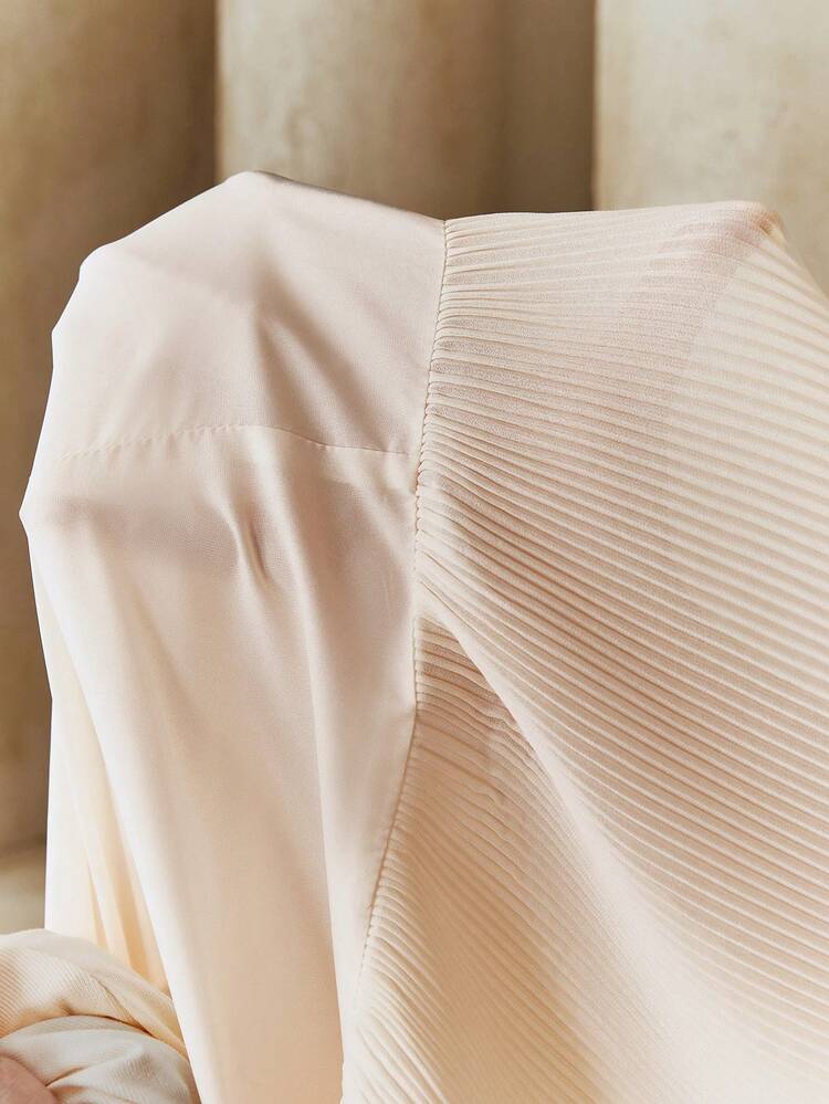 Anewsta Spring/Summer Resort New Arrival Polo Collar Short Sleeve Solid Color Knit Patchwork Pleated Fishtail Hem Elegant Dress For Women