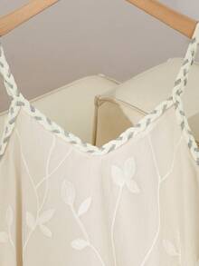 GlowEve Beige Embroidered Strap Women's Casual Vacation Dress - Beige - View 5