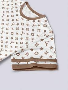Resyla Women's Logo Print Graphic Loose Casual Contrast Block Color Strip Round Neck T-Shirt Top - Multicolor - View 3