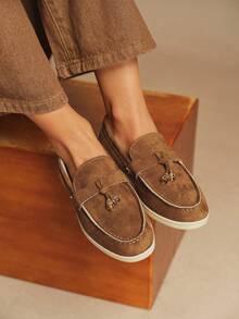 Rosivie Women Casual Flat Loafers, Simple & Fashionable, For Everyday Wear - dark coffee - View 3