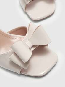 CUCCOO BIZCHIC Giày sandal cao gót thời trang, đa năng, thanh lịch với nơ trang trí dành cho nữ, thích hợp cho mùa hè. - Màu be - Xem 8