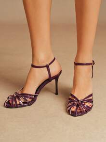 Rosivie 2025 Novos Chegados Sandálias com Tiras e Recortes para Mulheres, Sapatos Romanos Retrô Trançados com Fivela Decorativa - Jujuba - Visão 3