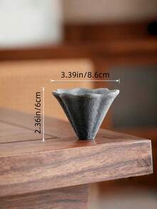 Ceramic Coffee Filter, Microporous Hand Drip Filter, Reusable Tea Filter, High Temperature Firing, No Paper Required, For Coffee And Tea Brewing - Black - View 3