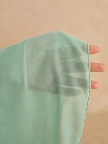 SHEIN Gaun Putri Elegan untuk Anak Perempuan Remaja, Hijau Sage, Musim Panas, Tamu Pernikahan, Dekorasi Pita Besar di Bahu, Gaun Asimetris Tanpa Lengan Model A-Line untuk Ulang Tahun - Hijau - View 6