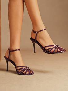 Rosivie 2025 Novos Chegados Sandálias com Tiras e Recortes para Mulheres, Sapatos Romanos Retrô Trançados com Fivela Decorativa - Jujuba - Visão 5