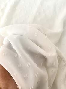 GlowEve CURVE 大码女式纯色圆领喇叭袖荷叶边下摆宽松衬衫 - 白色 - 查看 5