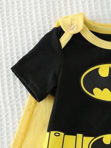 BATMAN X Cozy Pixies 新生儿男女宝宝撞色针织柔软圆领短袖连体衣，百搭舒适 - 彩色 - 查看 3